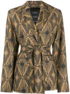Canessa Geometric Sunburst Print Blazer - Neutrals
