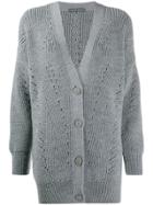 Alberta Ferretti Knit V-neck Cardigan - Grey
