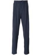 Giorgio Armani Fantasia Striped Seersucker Trousers, Men's, Size: 54, Blue, Cotton/spandex/elastane/virgin Wool
