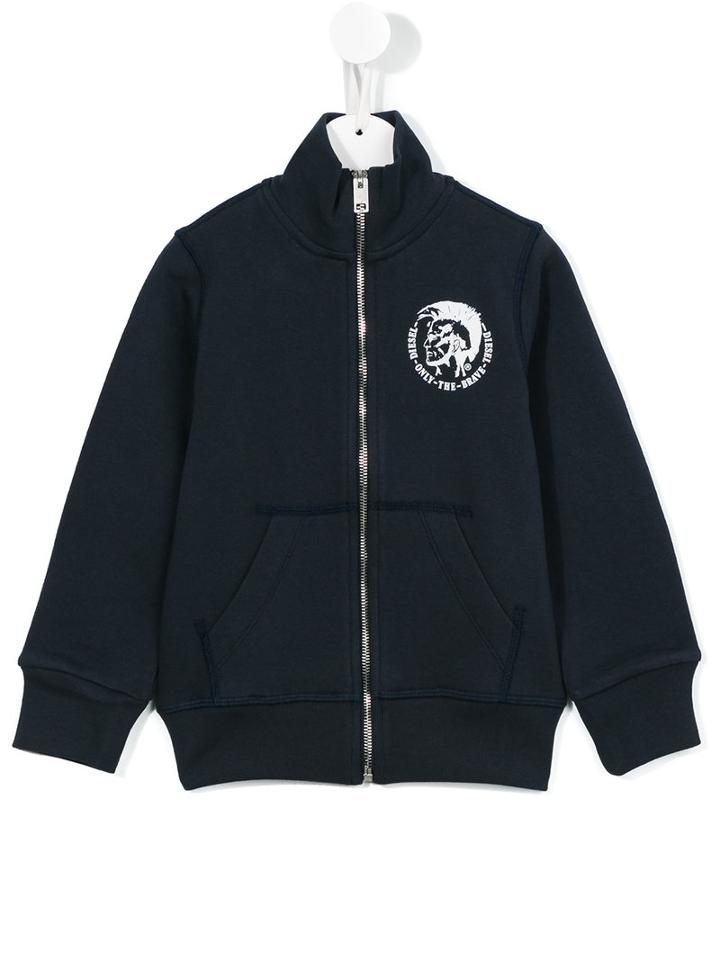 Diesel Kids 'now Is My Time' Zip Sweatshirt, Boy's, Size: 8 Yrs, Blue