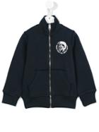 Diesel Kids 'now Is My Time' Zip Sweatshirt, Boy's, Size: 8 Yrs, Blue