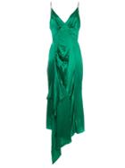 Olivier Theyskens Plunge Neck Ruffle Dress - Green