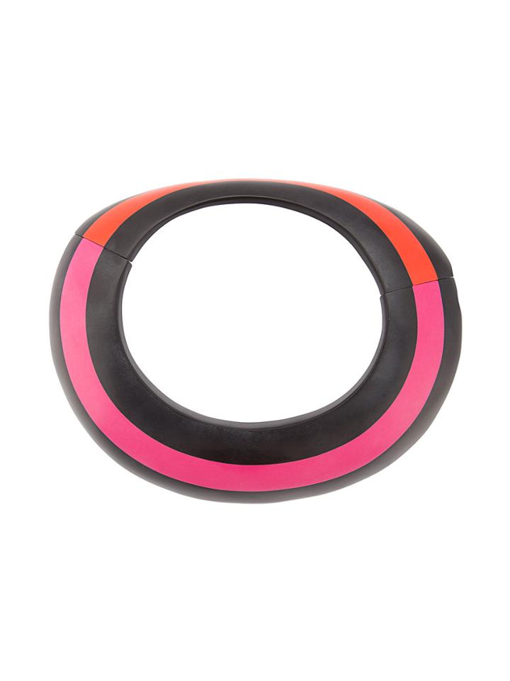 Monies Colour Block Ring Necklace - Black