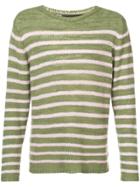 The Elder Statesman Striped Knit Cashmere Jumper - Green