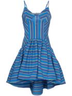 Rosie Assoulin Flared Stripe Print Dress - Blue