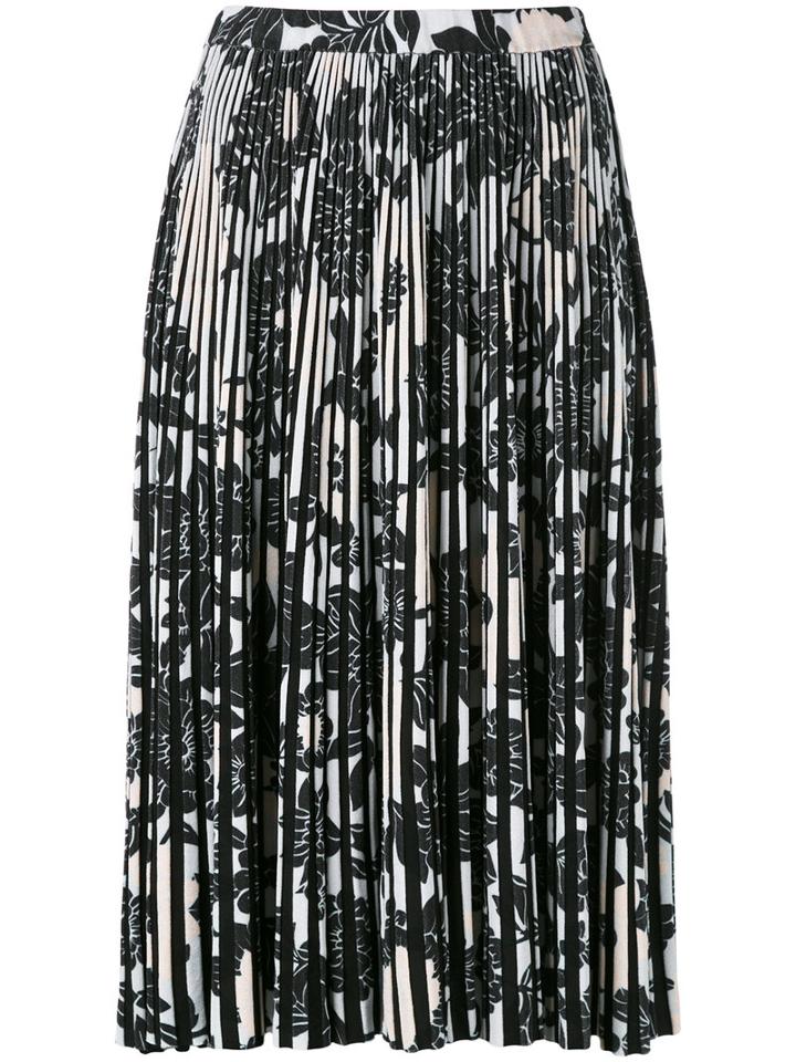 Christian Wijnants - Floral-print Pleated Skirt - Women - Polyester/viscose - Xs, White, Polyester/viscose