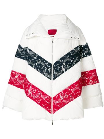 Moncler Gamme Rouge Lace Stripe Jacket - White