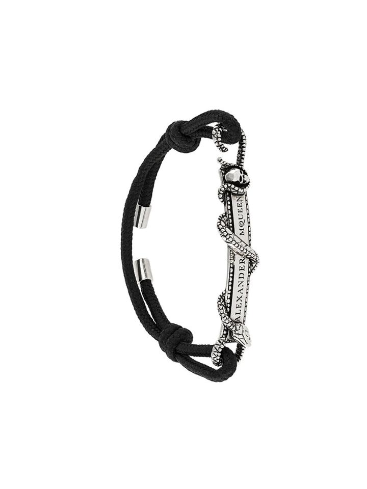 Alexander Mcqueen Snake Skull Bracelet - Black