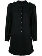 Ann Demeulemeester Mandarin Neck Sheer Shirt, Women's, Size: 38, Black, Rayon