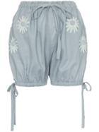 Innika Choo Embroidered Daisy Bloomer Shorts - Grey