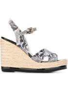 Hogan Wedge Sandals, Women's, Size: 38.5, Black, Rubber/leather