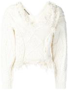 Ottolinger Distressed Fitted Sweater - White