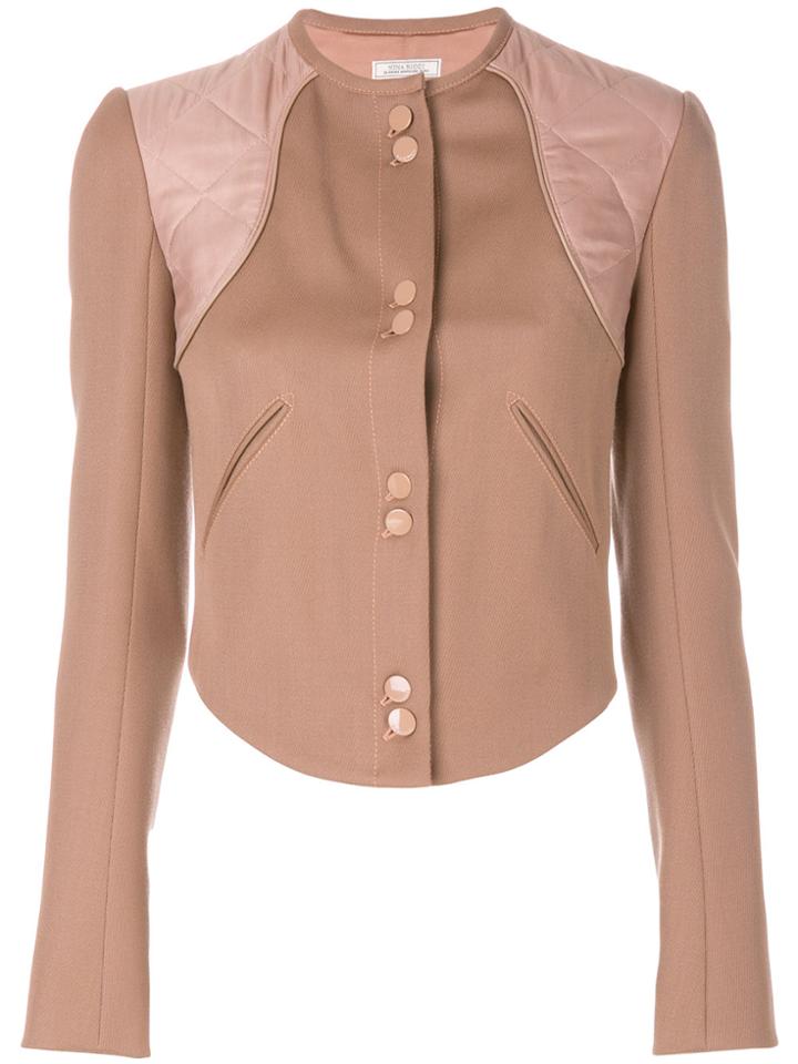 Nina Ricci Panelled Button Up Jacket - Nude & Neutrals