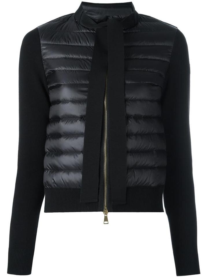Moncler Padded Front Cropped Jacket, Women's, Size: Large, Black, Polyamide/cotton/feather Down