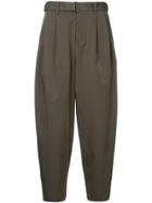 Kazuyuki Kumagai Loose-fit Belted Trousers - Green