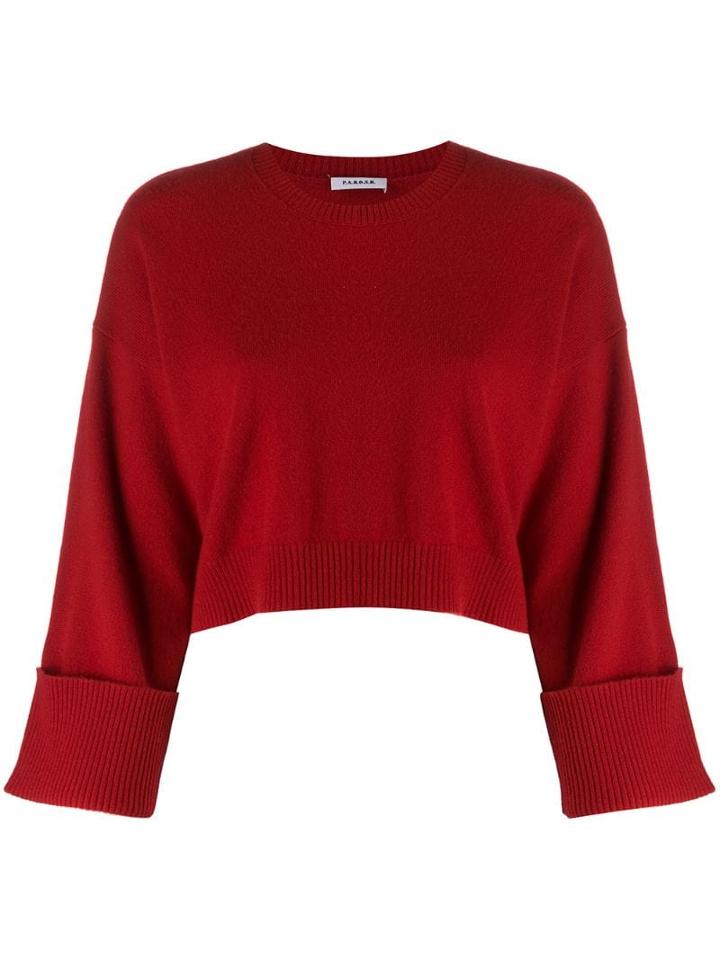 P.a.r.o.s.h. Crew Neck Cropped Jumper - Red