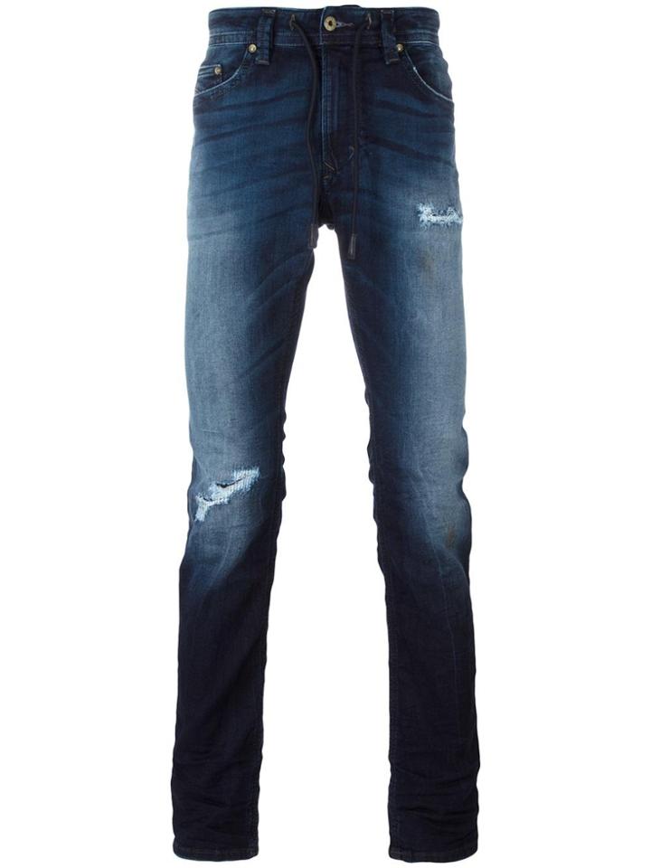 Diesel Gradient Drawstring Slim-fit Jeans - Blue
