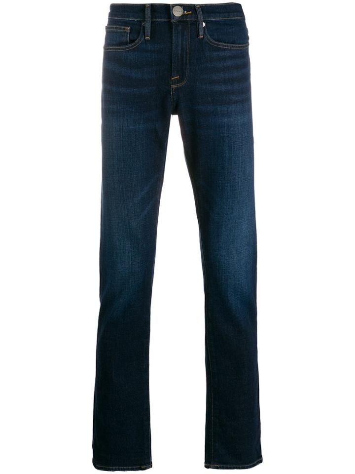 Frame Mid-rise Straight-leg Jeans - Blue