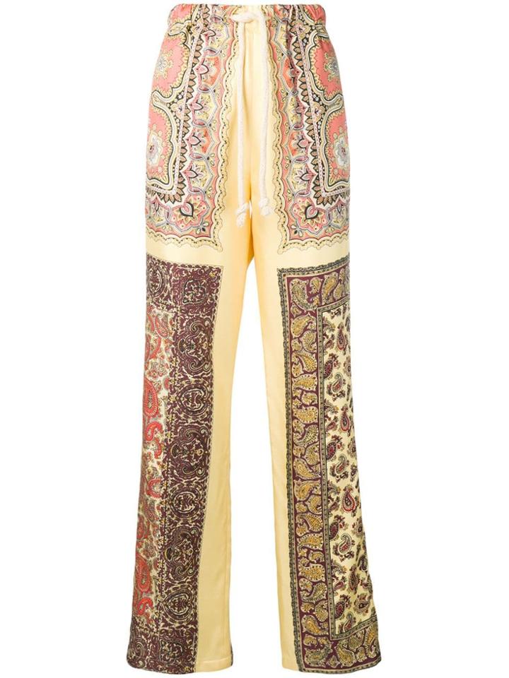 Etro High Rise Printed Palazzo Pants - Yellow