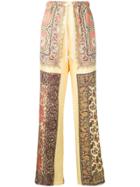 Etro High Rise Printed Palazzo Pants - Yellow