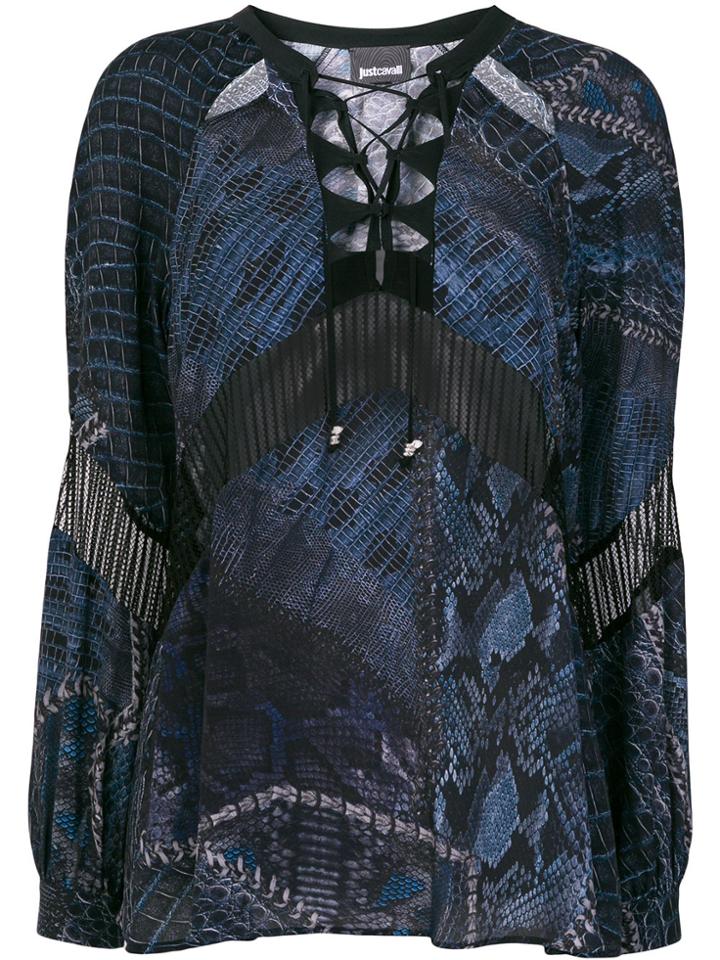 Just Cavalli Cut-out Detail Blouse - Blue