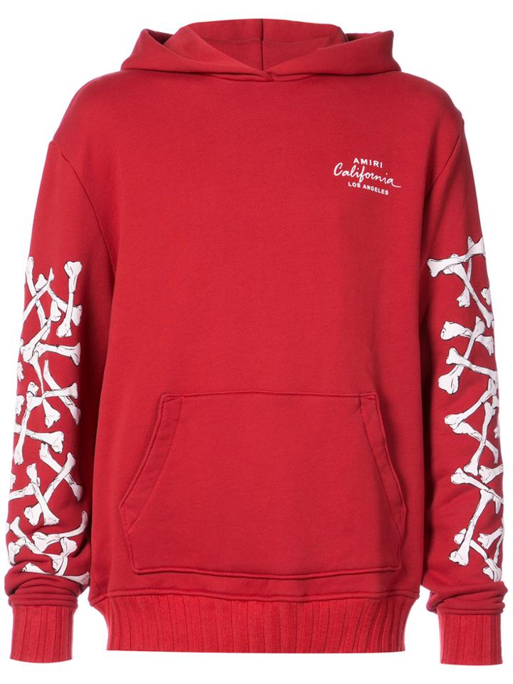 Amiri Bone Print Hoodie - Red