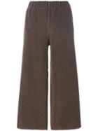 Labo Art Cropped Corduroy Wide Leg Trousers - Brown