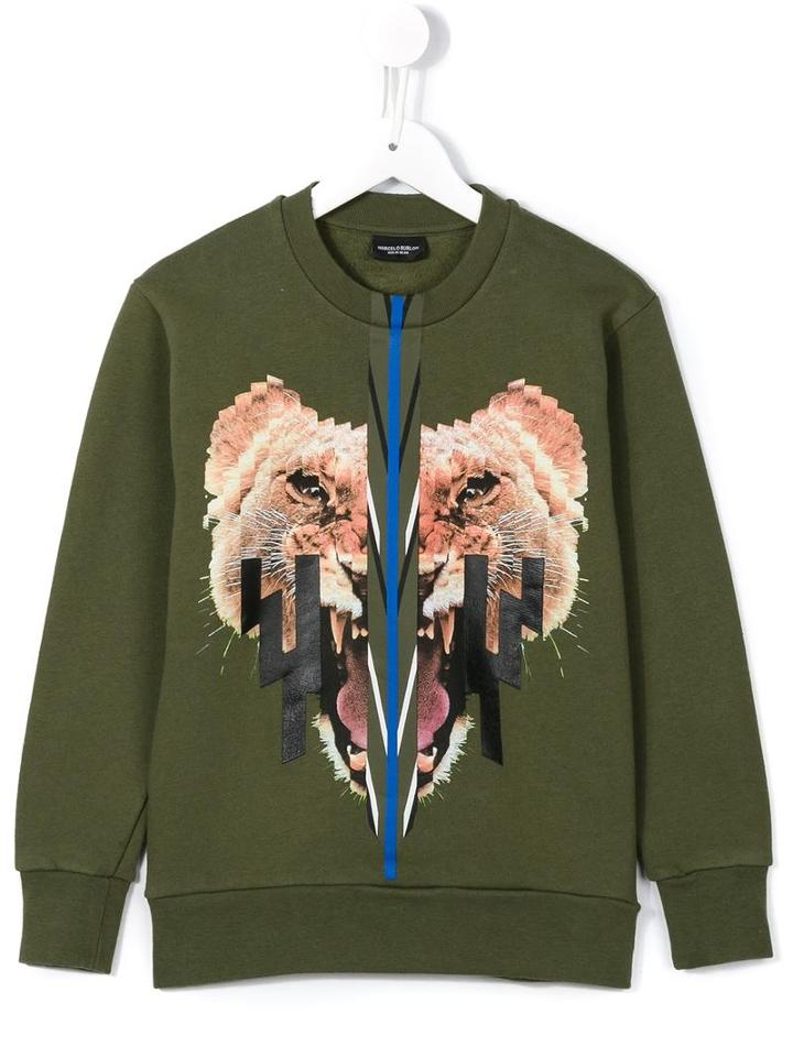 Marcelo Burlon County Of Milan Kids 'allover Camu' Sweatshirt, Toddler Boy's, Size: 4 Yrs, Green