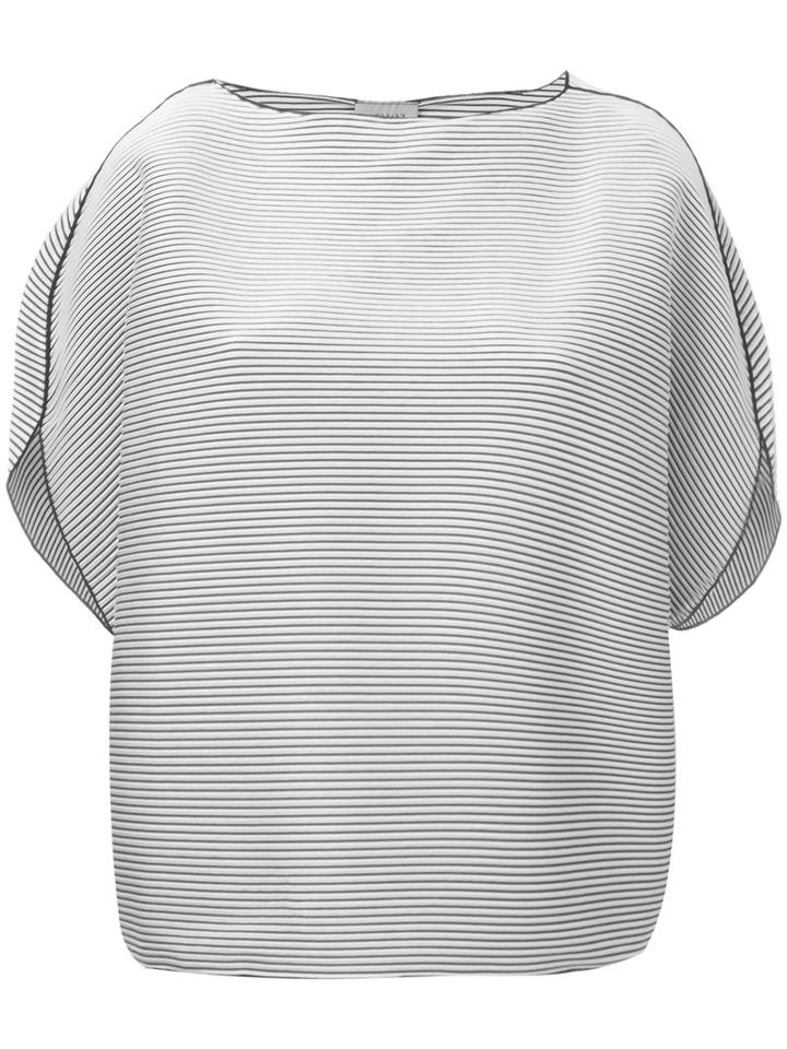 Armani Collezioni - Striped T-shirt - Women - Polyester/spandex/elastane - 40, Black, Polyester/spandex/elastane