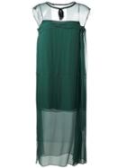 No21 Chiffon Sleeveless Dress, Women's, Size: 42, Green, Silk/polyamide