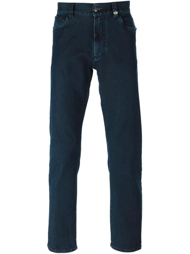Canali Slim Fit Jeans, Men's, Size: 50, Blue, Cotton/spandex/elastane