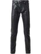 Cityshop Slim Fit Trousers, Men's, Size: Small, Black, Artificial Leather