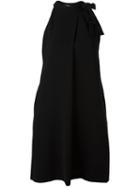 Theory Halterneck Shift Dress, Women's, Size: 6, Black, Polyester/triacetate