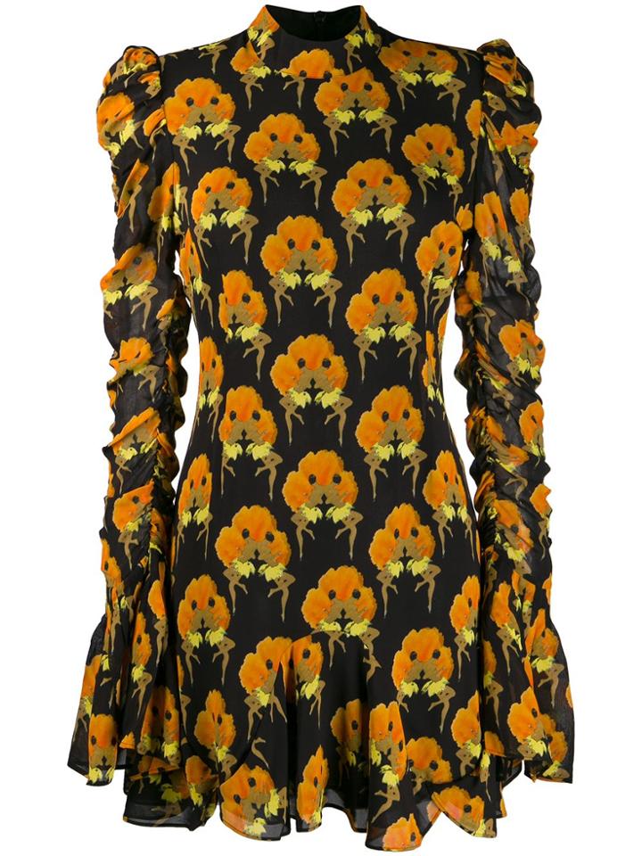 De La Vali Flared Sleeve Dress - Black