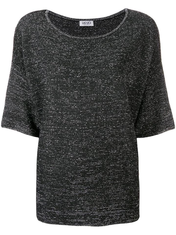 Liu Jo Shortsleeved Knitted Top - Metallic