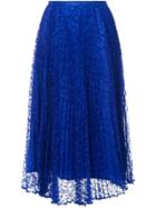 Le Ciel Bleu Pleated Lace Skirt - Blue