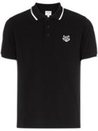 Kenzo Embroidered Tiger Short-sleeved Cotton Polo Shirt - Black