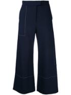 Studio Nicholson Wide Leg Trousers, Women's, Size: 1, Blue, Spandex/elastane/viscose/virgin Wool
