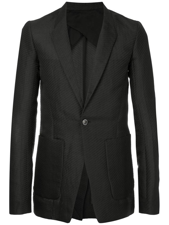 Rick Owens Textured Casual Blazers - Black