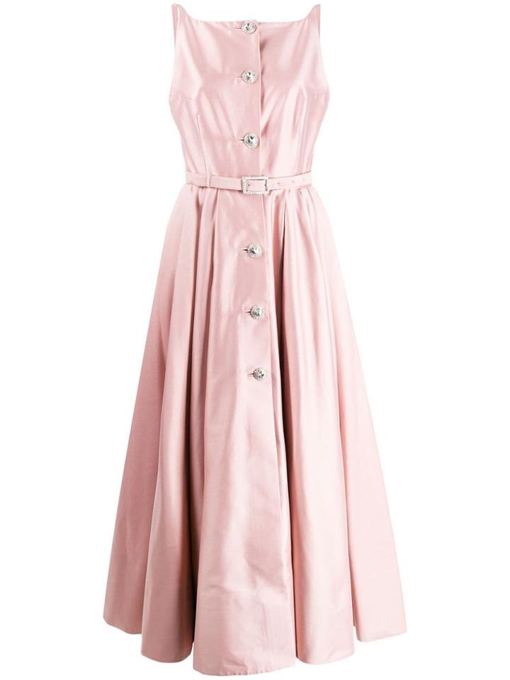 Alessandra Rich Embellished Buttons Dress - Pink