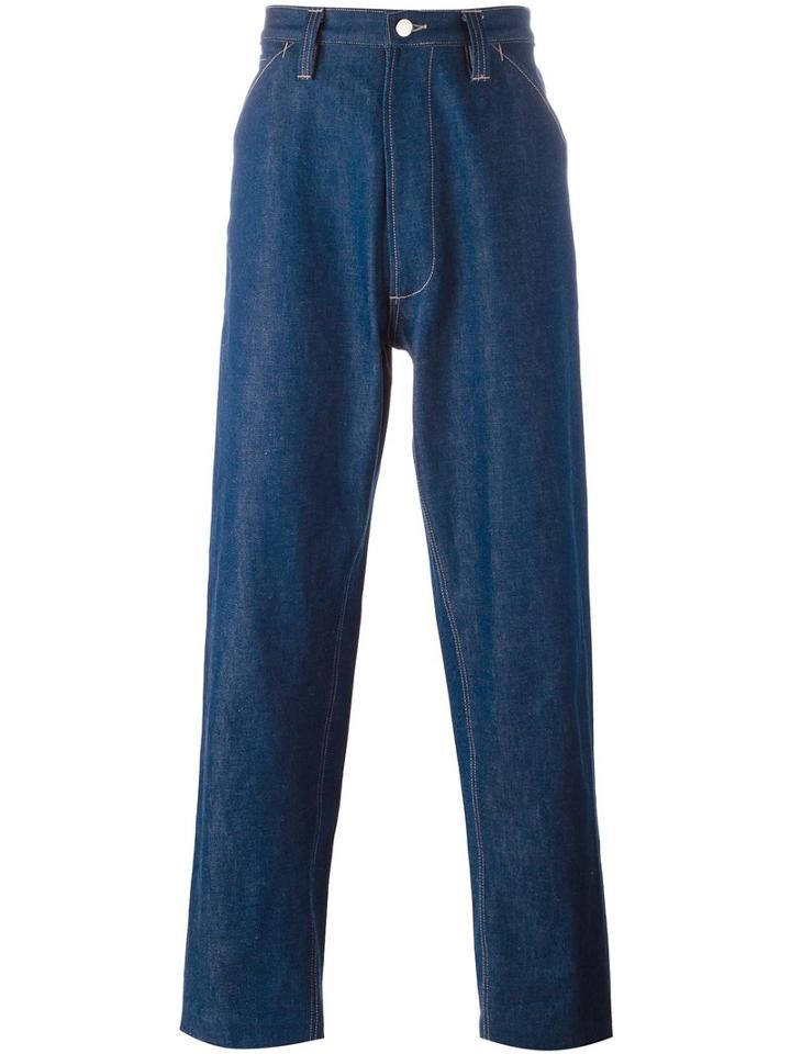E. Tautz 'chore' Wide Leg Jeans, Men's, Size: 34, Blue, Cotton