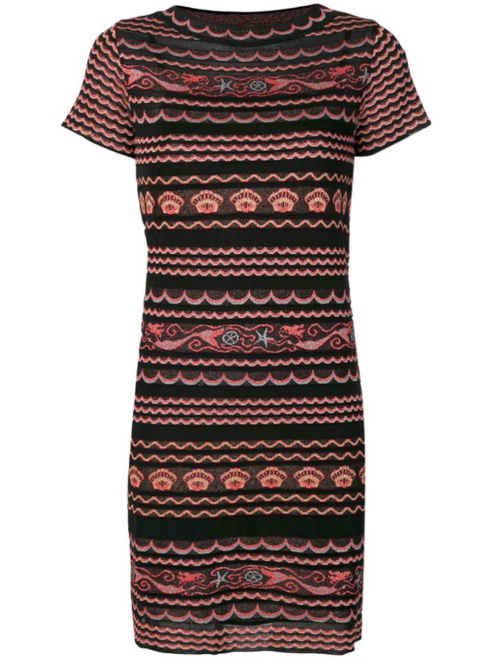 M Missoni Mixed Pattern Knitted Dress - Black
