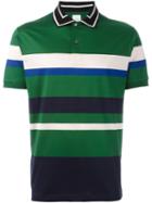Paul Smith Contrasting Collar Striped Polo Shirt, Men's, Size: S, Green, Cotton