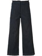 Alexander Wang Cropped Pinstripe Trousers, Women's, Size: 4, Blue, Cotton