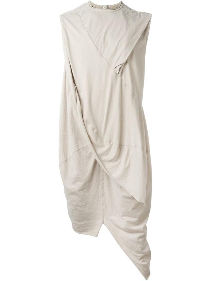 Rick Owens Draped Long Top, Men's, Size: M, Nude/neutrals, Cotton