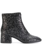 Ash Glitter Ankle Boots - Black