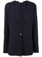 Le Tricot Perugia - Ribbed Cardigan - Women - Cotton - L, Blue, Cotton