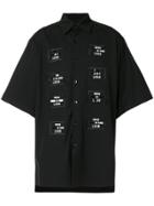 Yang Li Slogan Patch Oversized Shirt - Black