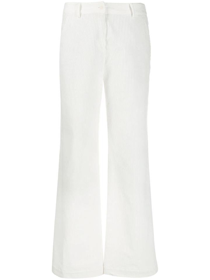 Jejia Flared Corduroy Trousers - White
