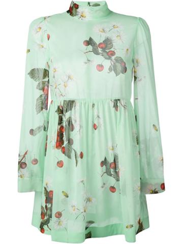 Red Valentino Daisies And Cherries Printed Dress